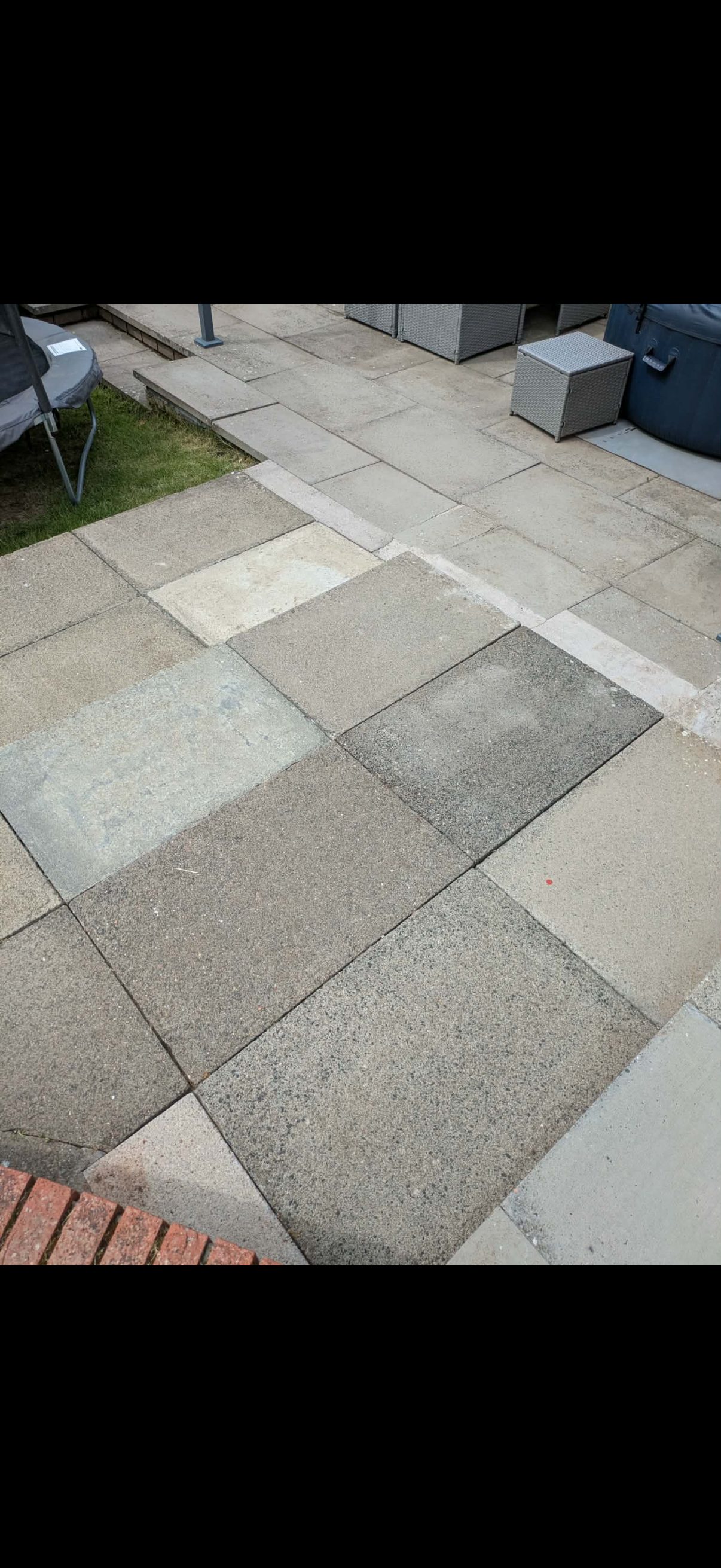 Pressure washed patio