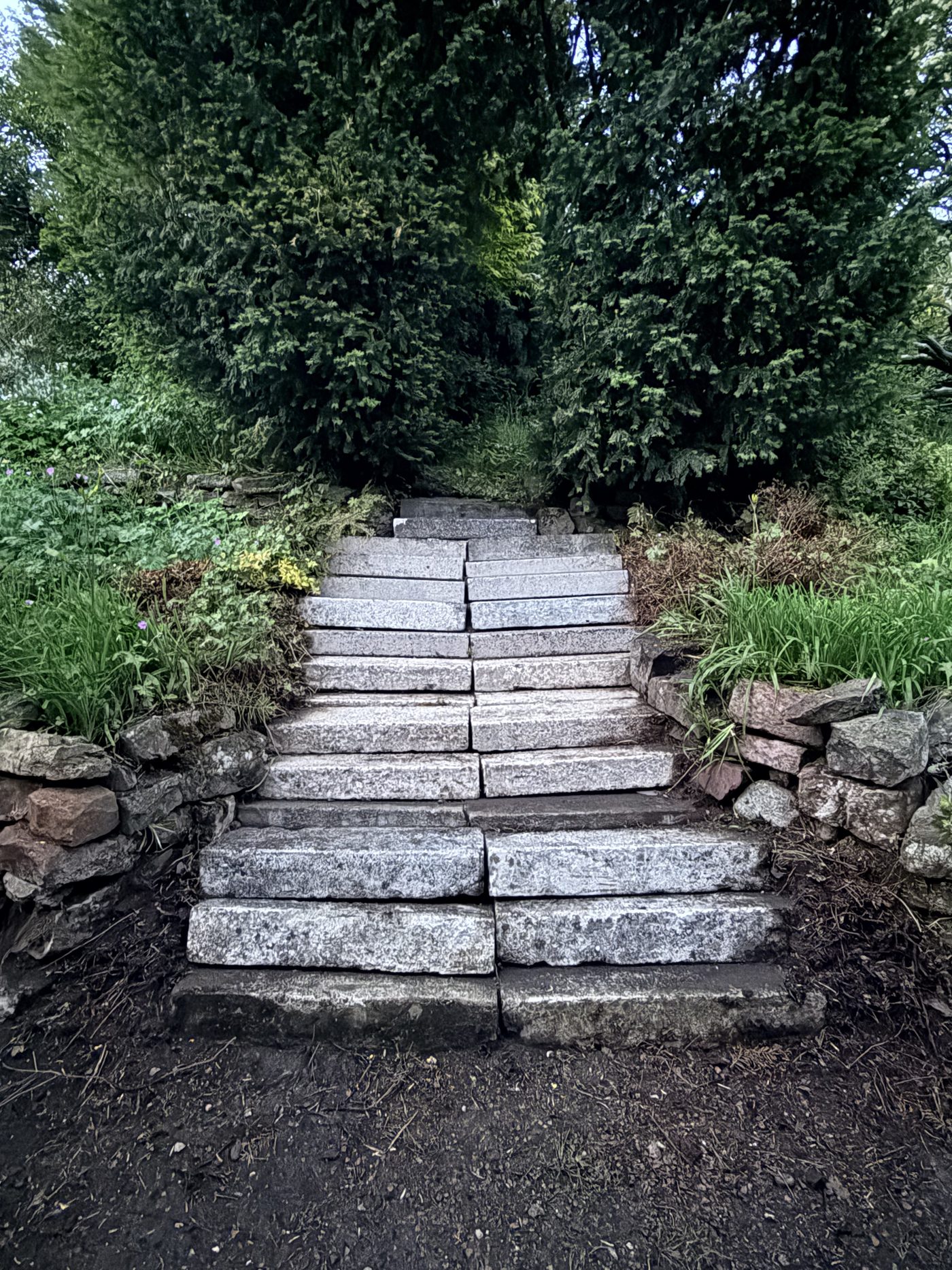 Restored stone steps