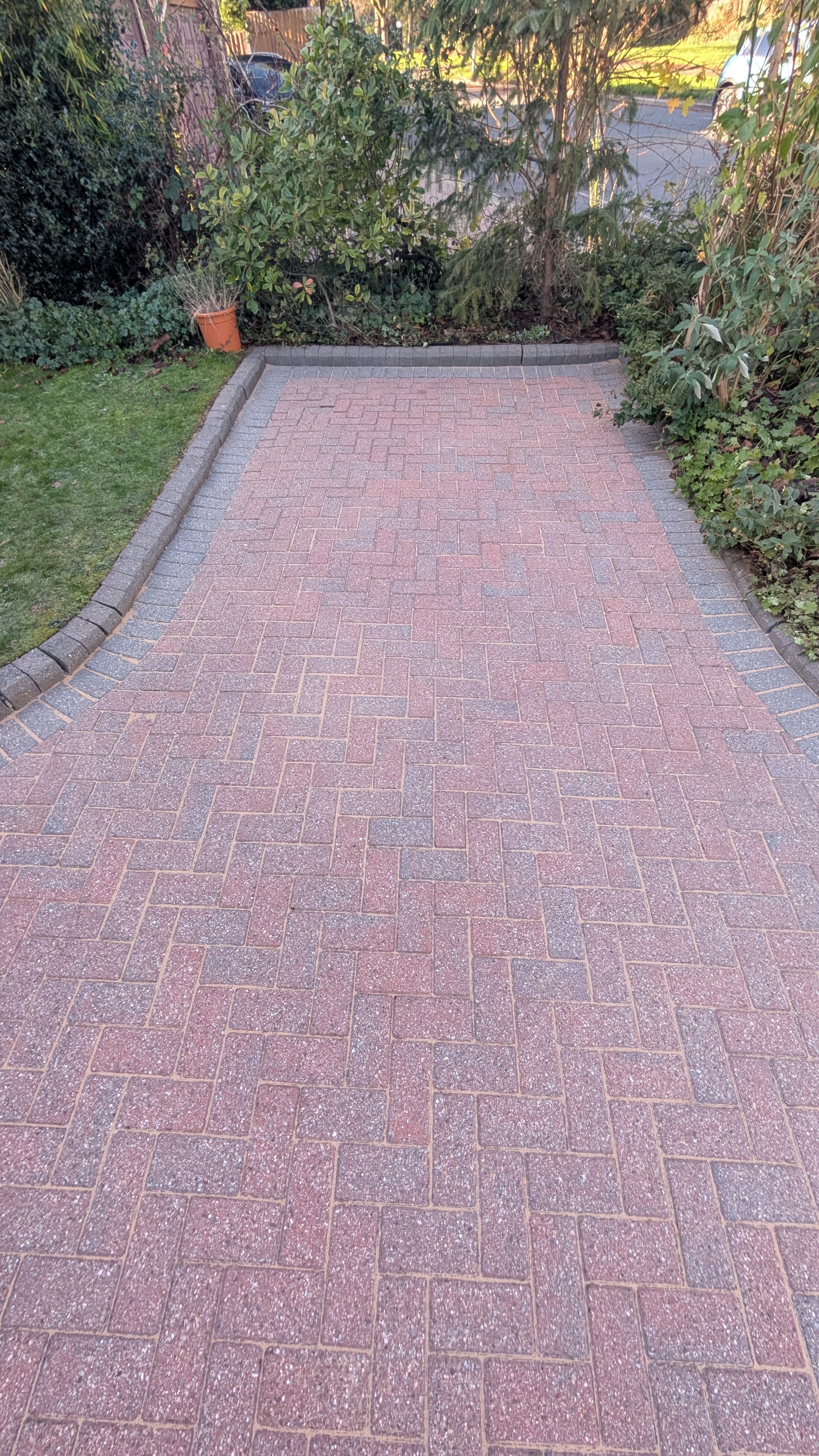 Block paving driveway after Pressure Washing