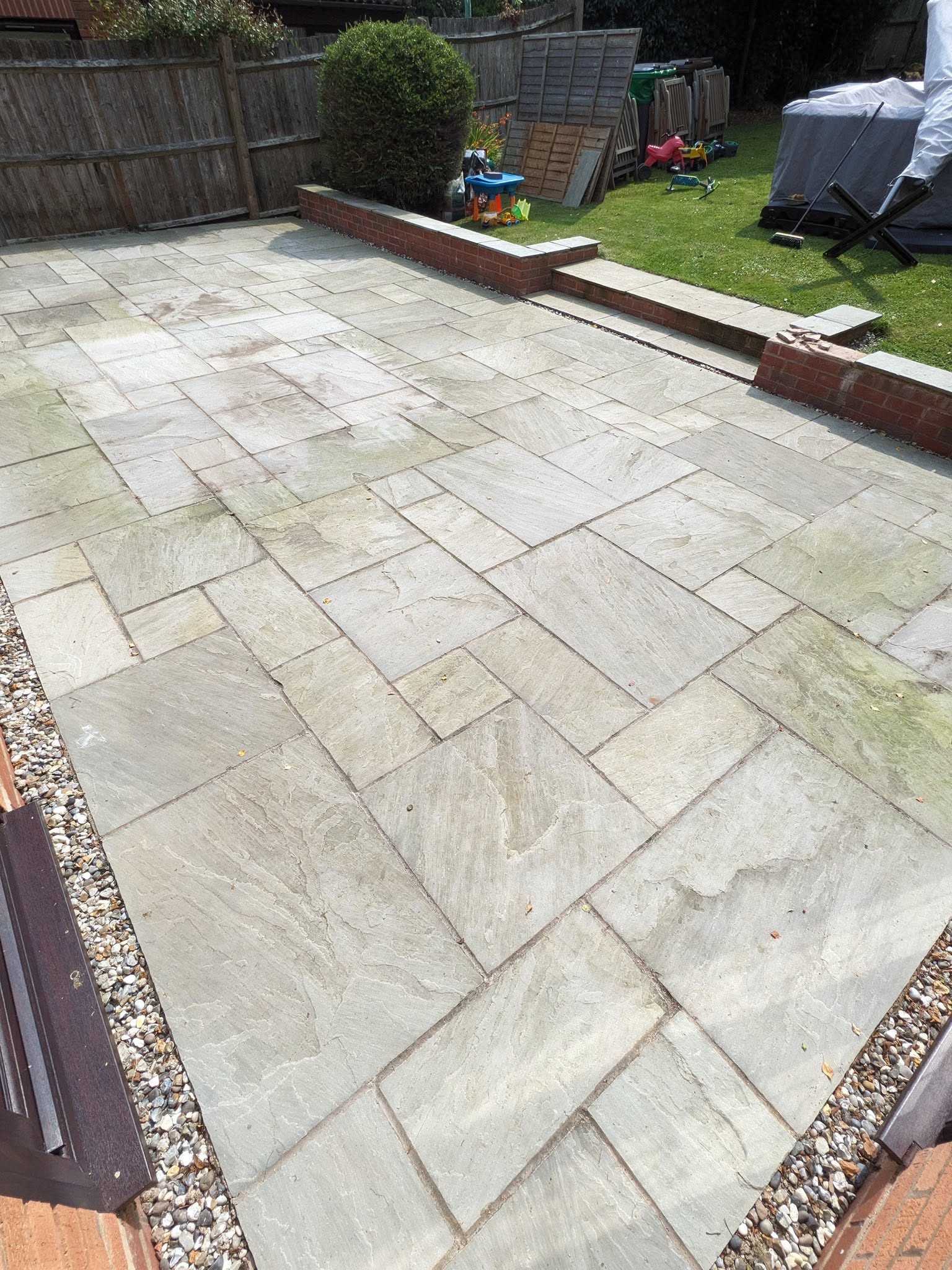Clean back garden patio
