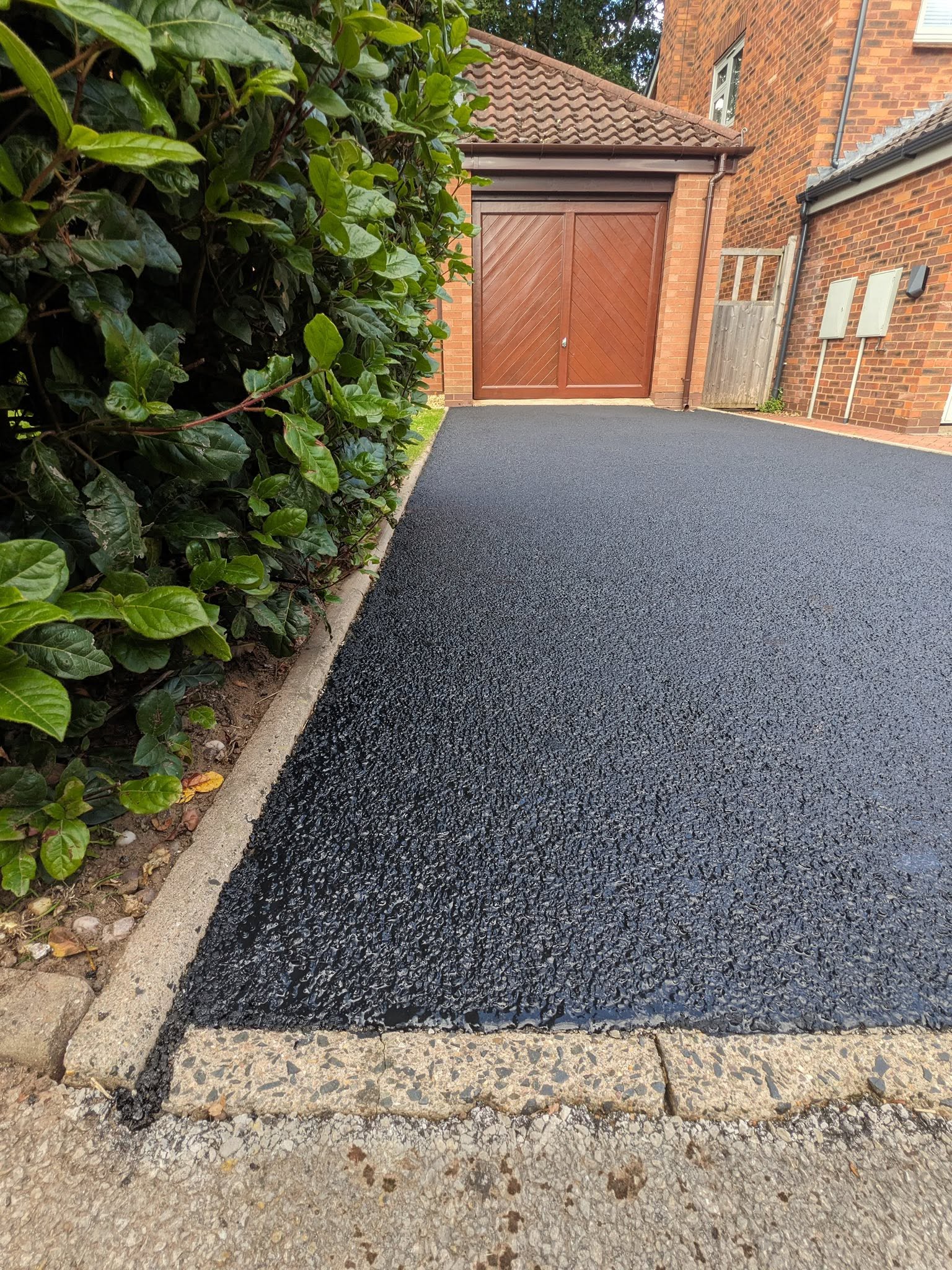 Close up view of tarmac painting