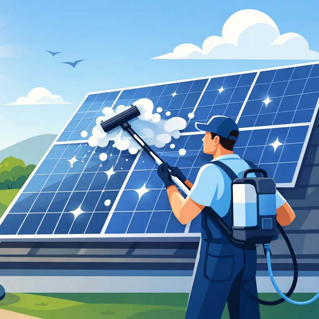 Vector drawing of Solar cleaning